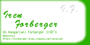 iren forberger business card